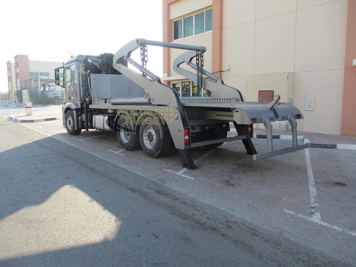 Used Mercedes Actros 2642 6×2 Double Skip Loader with HIAB Crane 2012