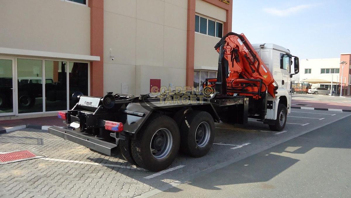 Used MAN TGS 26.440 Hook Lift Truck with Atlas 165.2E Crane 2011