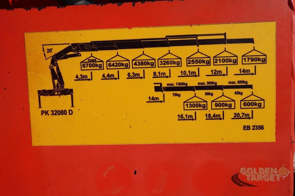 Used Mercedes Antos 2543 6x2 PALFINGER PK32080DF 2016