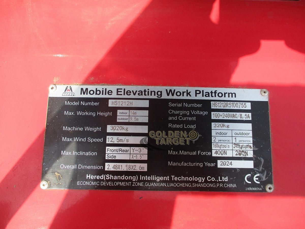 2024 Hered HS1212H Hydraulic Scissor Lift