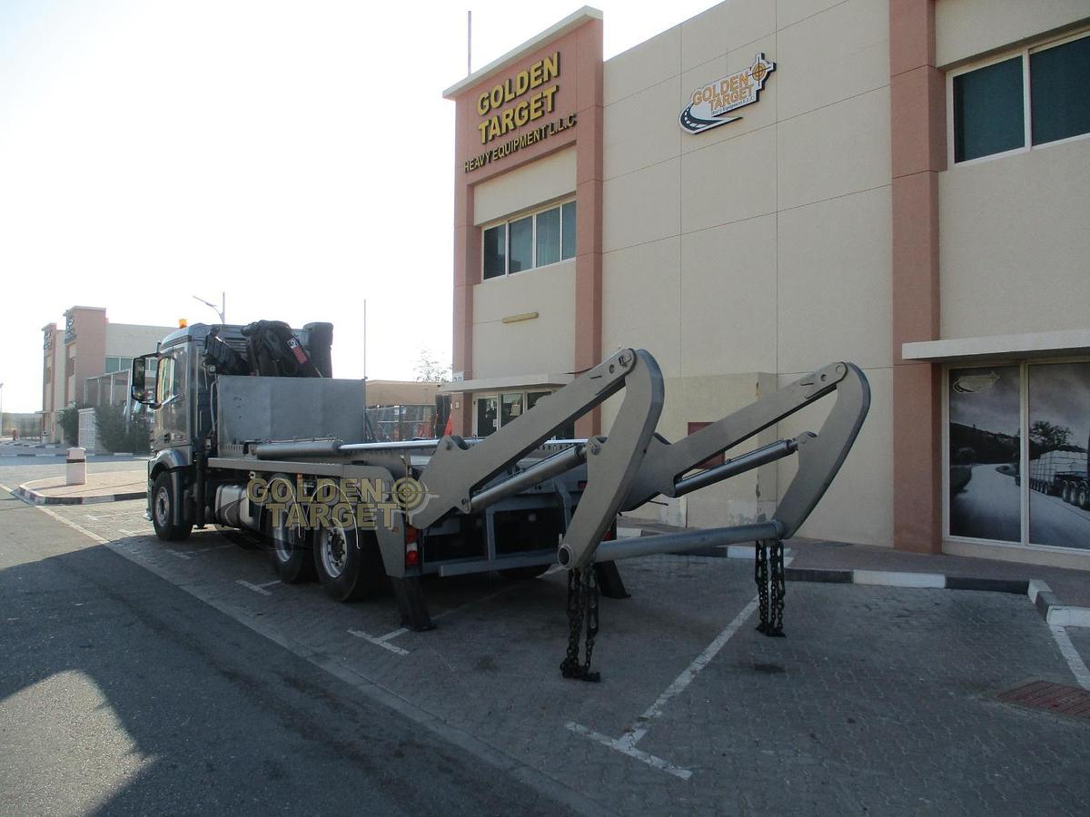 Used Mercedes Actros 2642 6×2 Double Skip Loader with HIAB Crane 2012