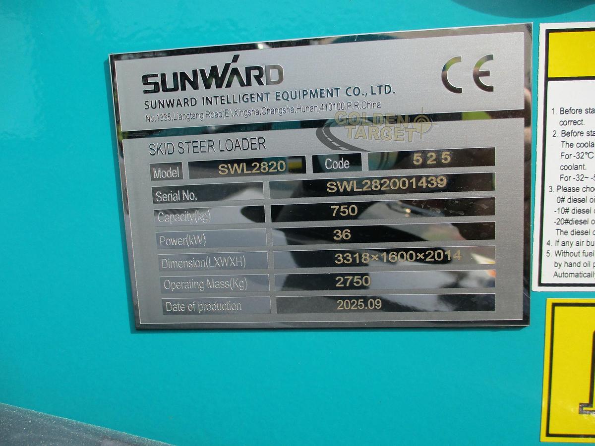 2025 SUNWARD SWL 2820 Skid Steer Loader