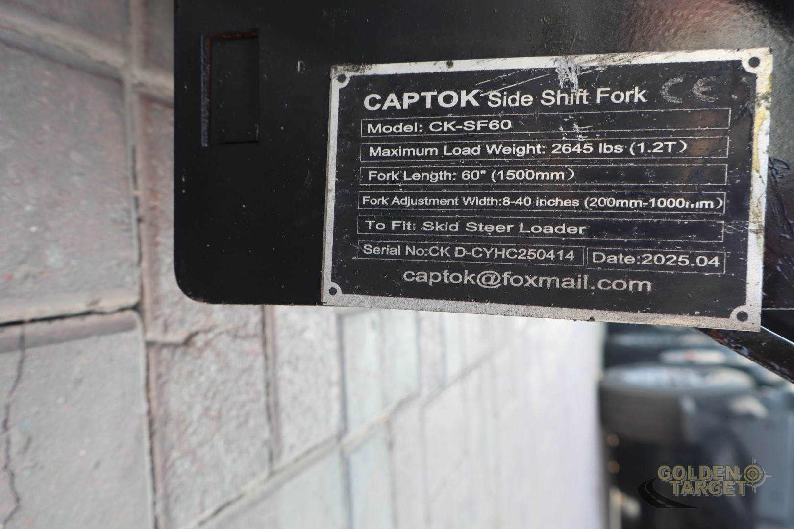 CAPTOK SIDE SHIFT FORKS Skid Steer Attachment 2025