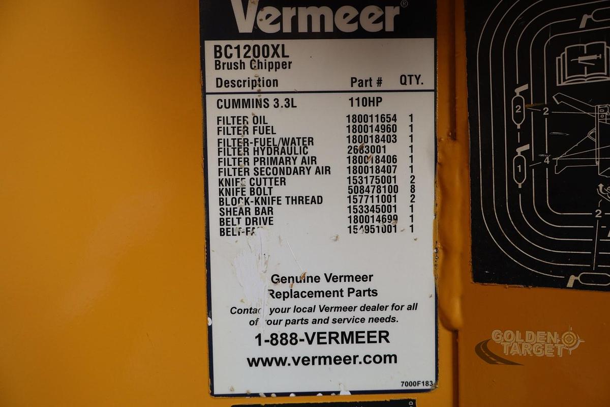 Used VERMEER BC1200XL Brush Chipper 2019
