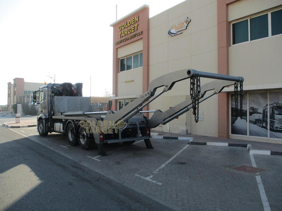 Used Mercedes Actros 2642 6×2 Double Skip Loader with HIAB Crane 2012