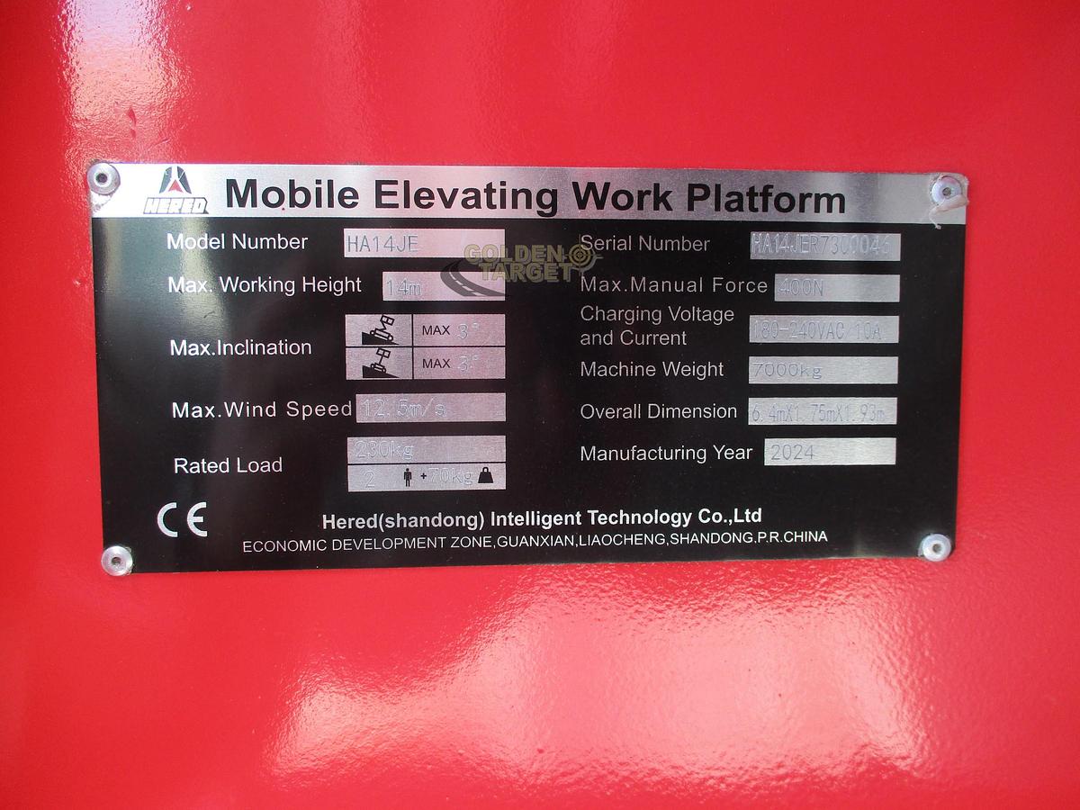 2024 Hered HA14JE Electric Articulating Boom Lift