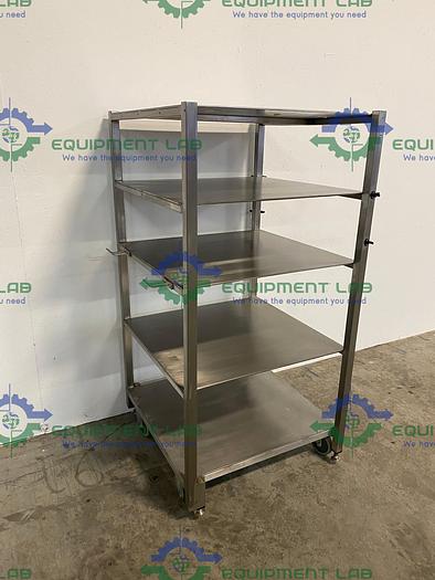 Used 32" W x 30" D x 62" H Stainless Steel Five Tier Rolling Cart