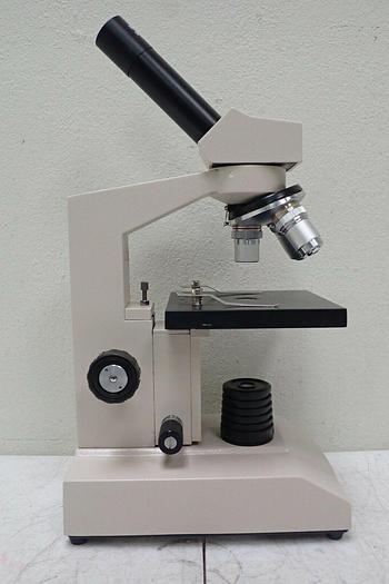 Used Ken A Vision Model T-1180C Monocular Microscope w/ 3 Objectives