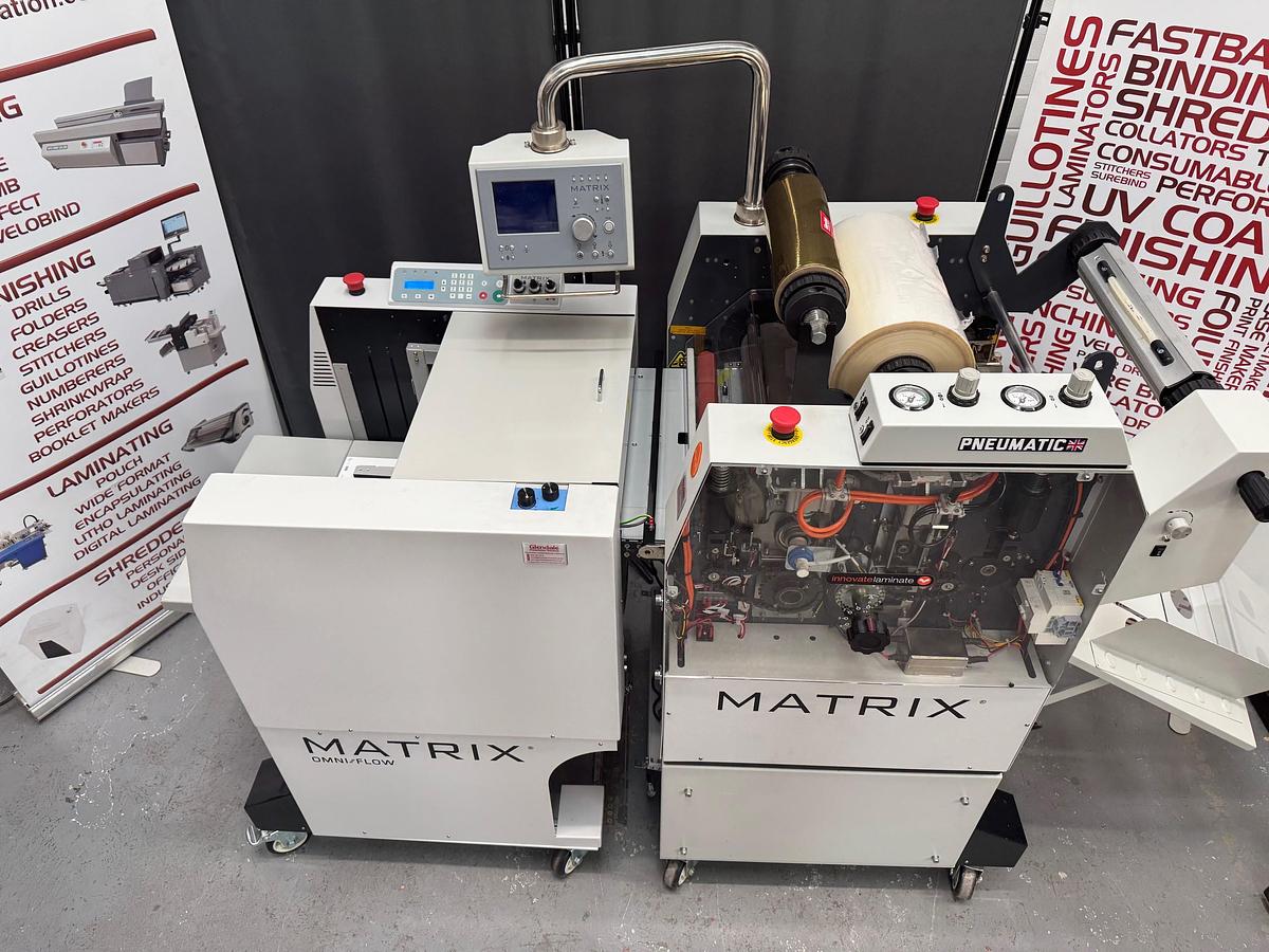 Refurbished Matrix 370P Metallic Laminator with Omni-Flow 380 Automatic Sheet Feeder