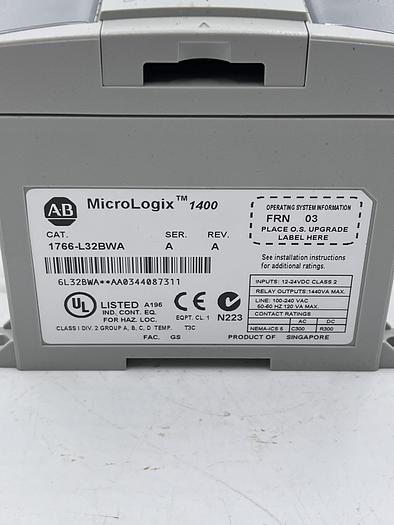 Used Allen-Bradley 1766-L32BWA SER A REV A 