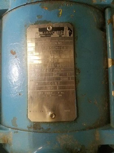 Used Reeves Variable Speed Drive Motor with Reliance Electric Gear Motor 1 HP