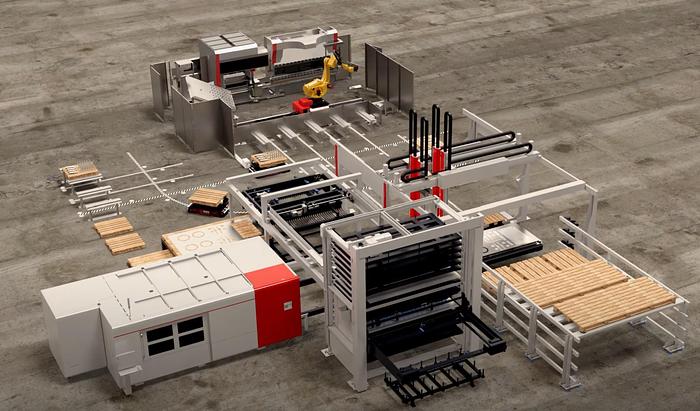 Mitsubishi Laser Blank - Part Sort - Bend Fabrication Cell