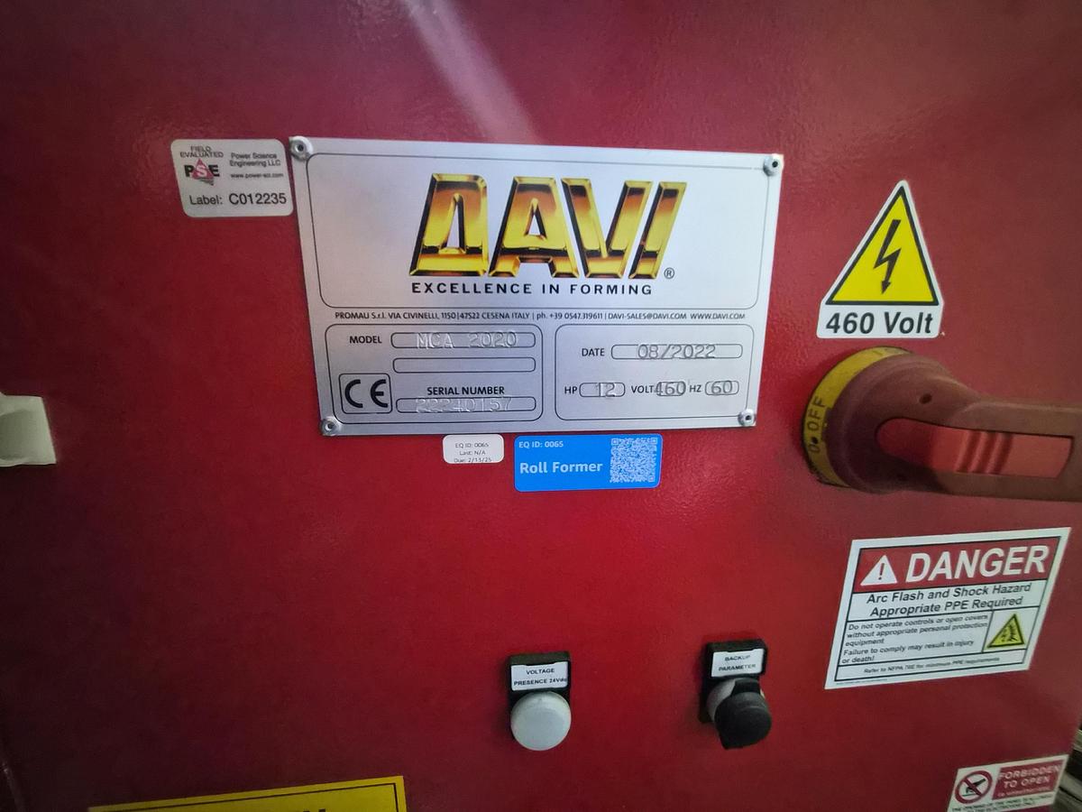 Used 2022 Davi MCA 4 Roll CNC Plate Roll, New in 2022