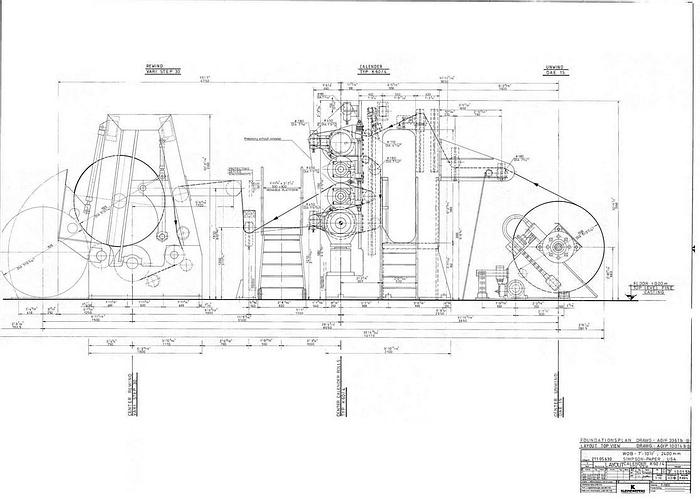 Used Jagenberg VARI-STEP 30 Two-Drum Winder, 2400 Mm Nominal Trim Width, 2000 Fpm, 100 Mm/3.94" Min. Slitting Width, (5) Jagenberg Shear Cut 200Mm Top Slitters, 3.94" Min Slitting Width, 24" Dia X 100.4" Face Back Drum, #20599