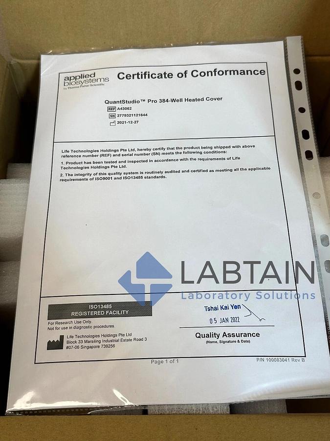 Thermo / Applied Biosystems QuantStudio Pro 384-Well Heated Cover | A43062