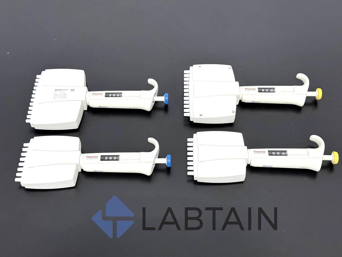 Used Thermo Scientific Finnpipette Multichannel Pipette Lot - 5-50ul and 30-300ul