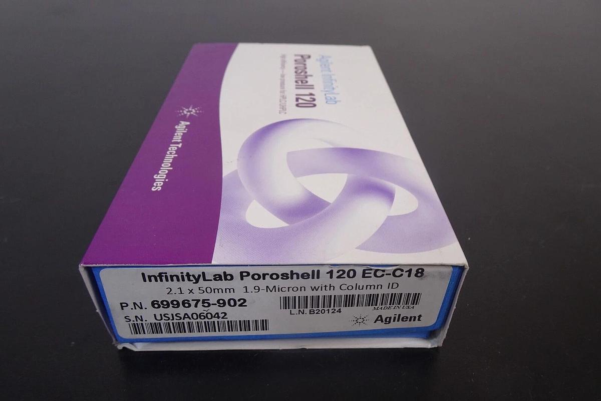 Agilent InfinityLab Poroshell 120 HPLC Column – 699675-902 – 1.9 µm, 2.1 × 50 mm – With Guard Column – New (Open Box)