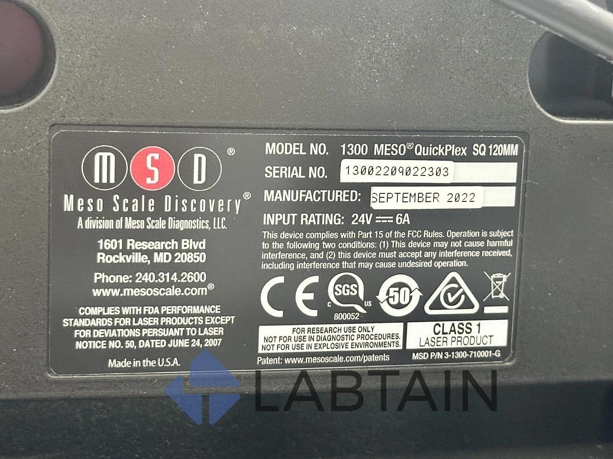 Used MSD Meso Scale Diagnostics 1300 MESO QuickPlex SQ 120MM – Immunoassay Analyzer – w/ Methodical Mind
