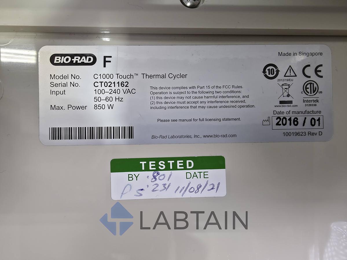 Used Bio-Rad C1000 Touch Thermal Cycler with 96-Well Fast Reaction Module RN113236 - 22,133 Total Run Hours - Tested & Functional