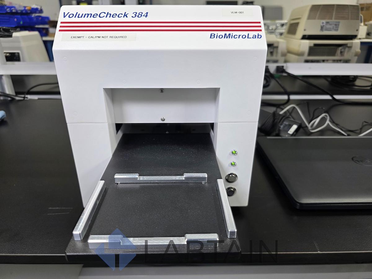 Used BioMicroLab VolumeCheck 384 - Automated Acoustic Volume Verification System with Laptop & Software