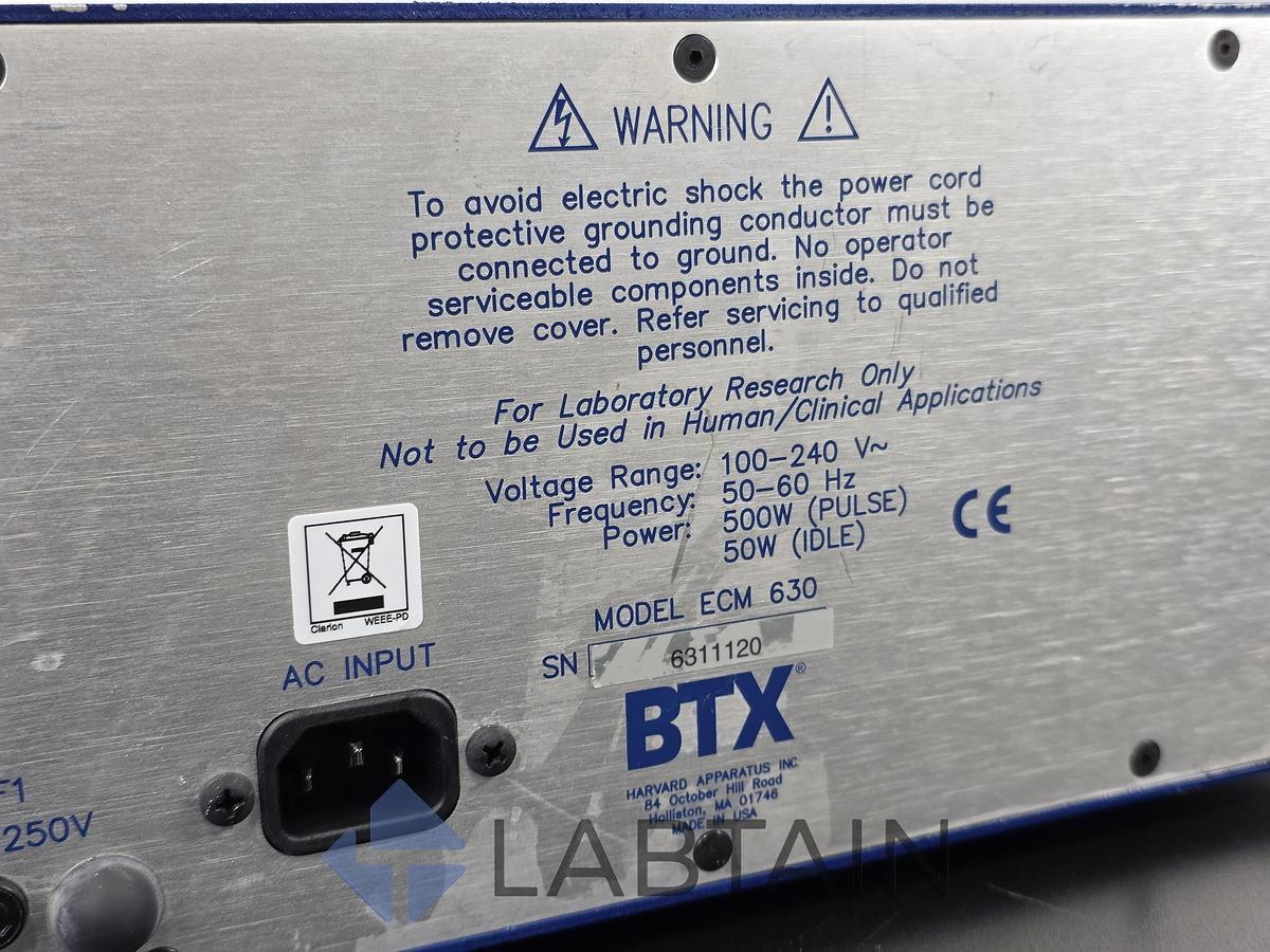 Used BTX Harvard Apparatus ECM 630 Electro Cell Manipulator (Electroporator)