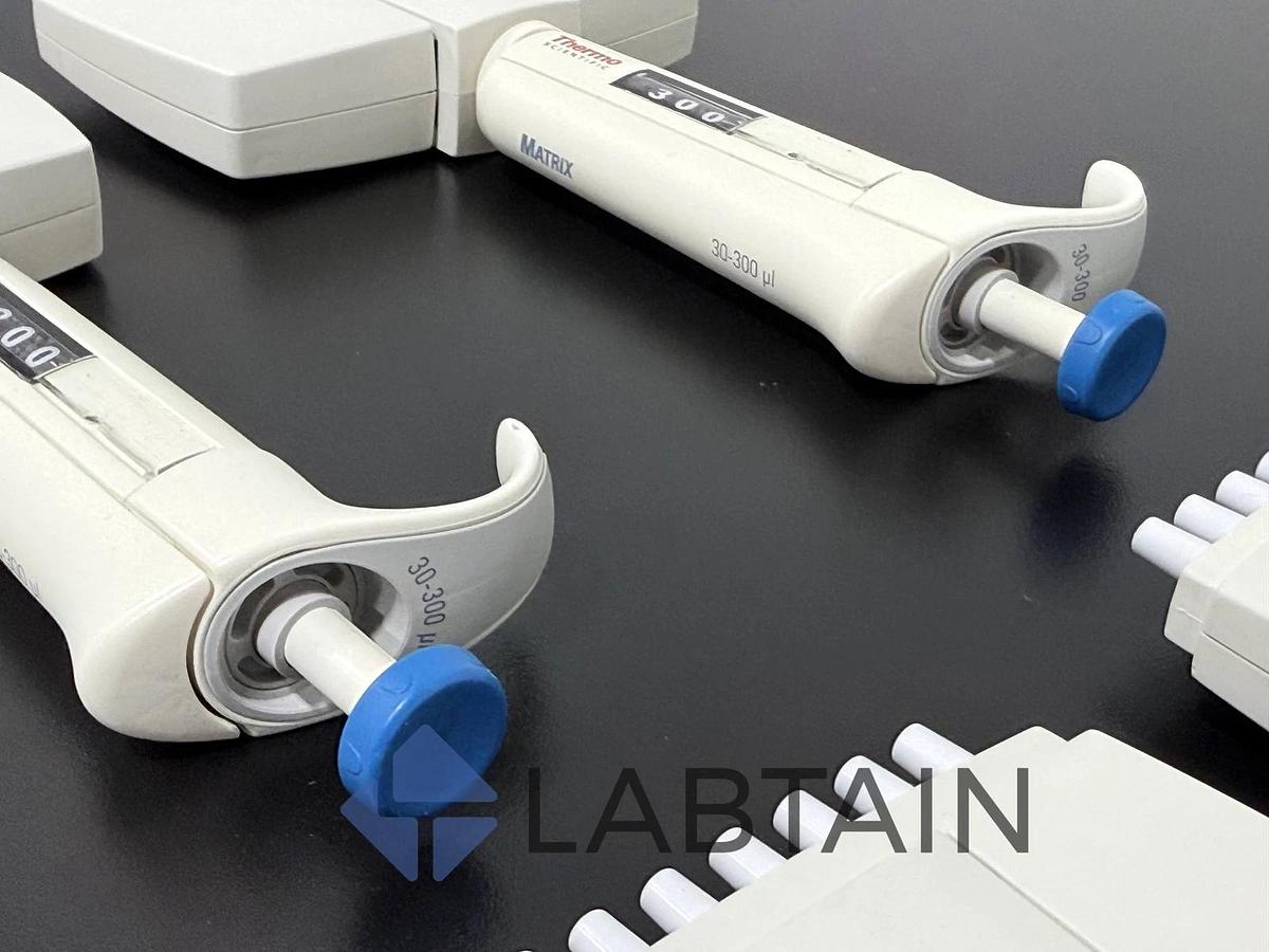 Used Thermo Scientific Finnpipette Multichannel Pipette Lot - 5-50ul and 30-300ul