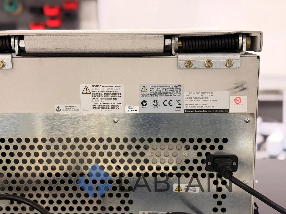 Used Beckman Coulter Allegra X-15R Refrigerated Centrifuge ALP07M48 – Tested