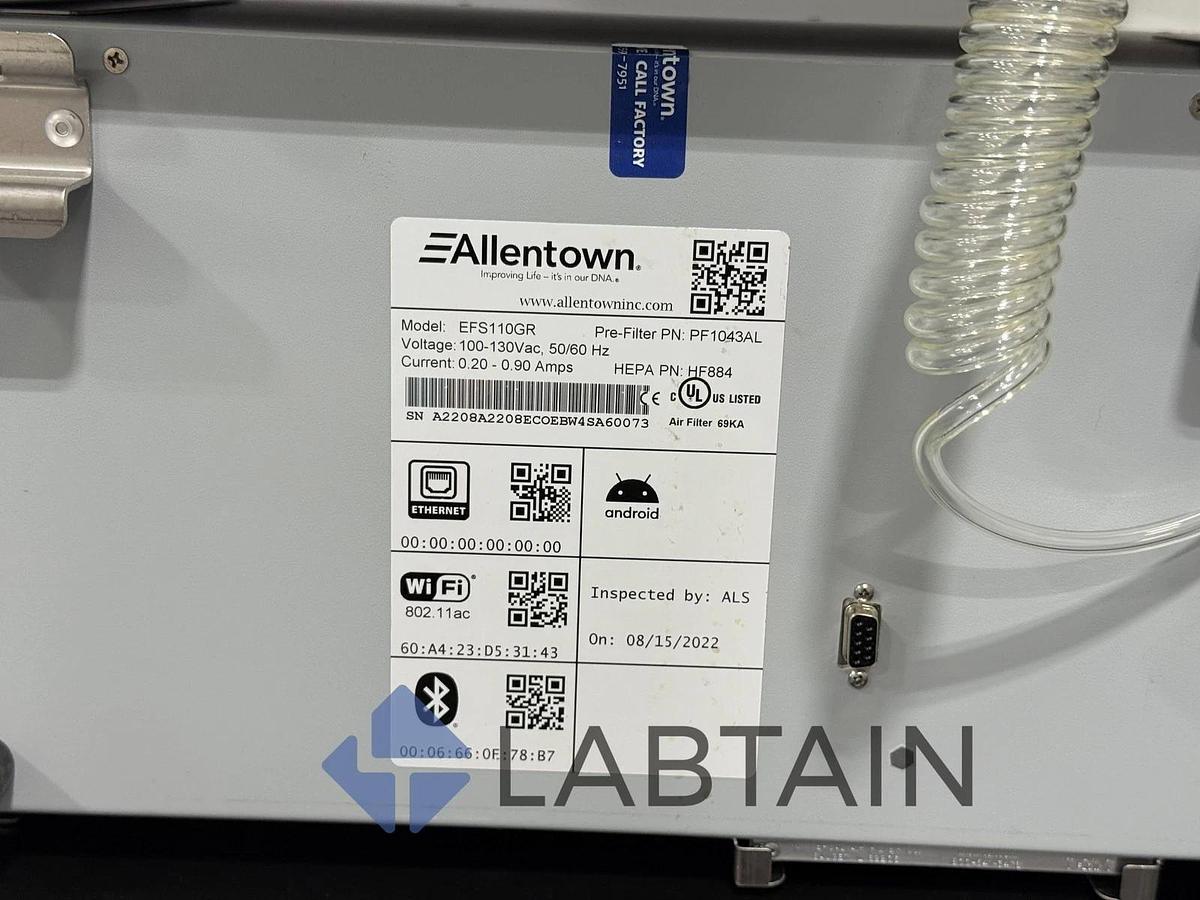 Used Allentown EcoFlo ETS110GR Wireless Rack Monitoring System w/HEPA and Touchscreen