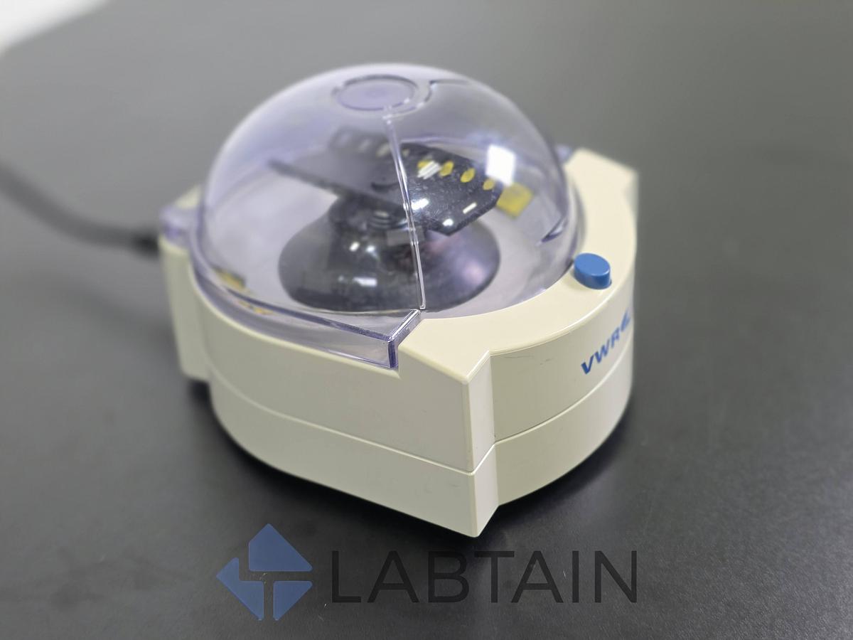 Used VWR Galaxy Mini Centrifuge with PCR Strip Rotor 115V 0.2 mL PCR Strip Tube Rotor