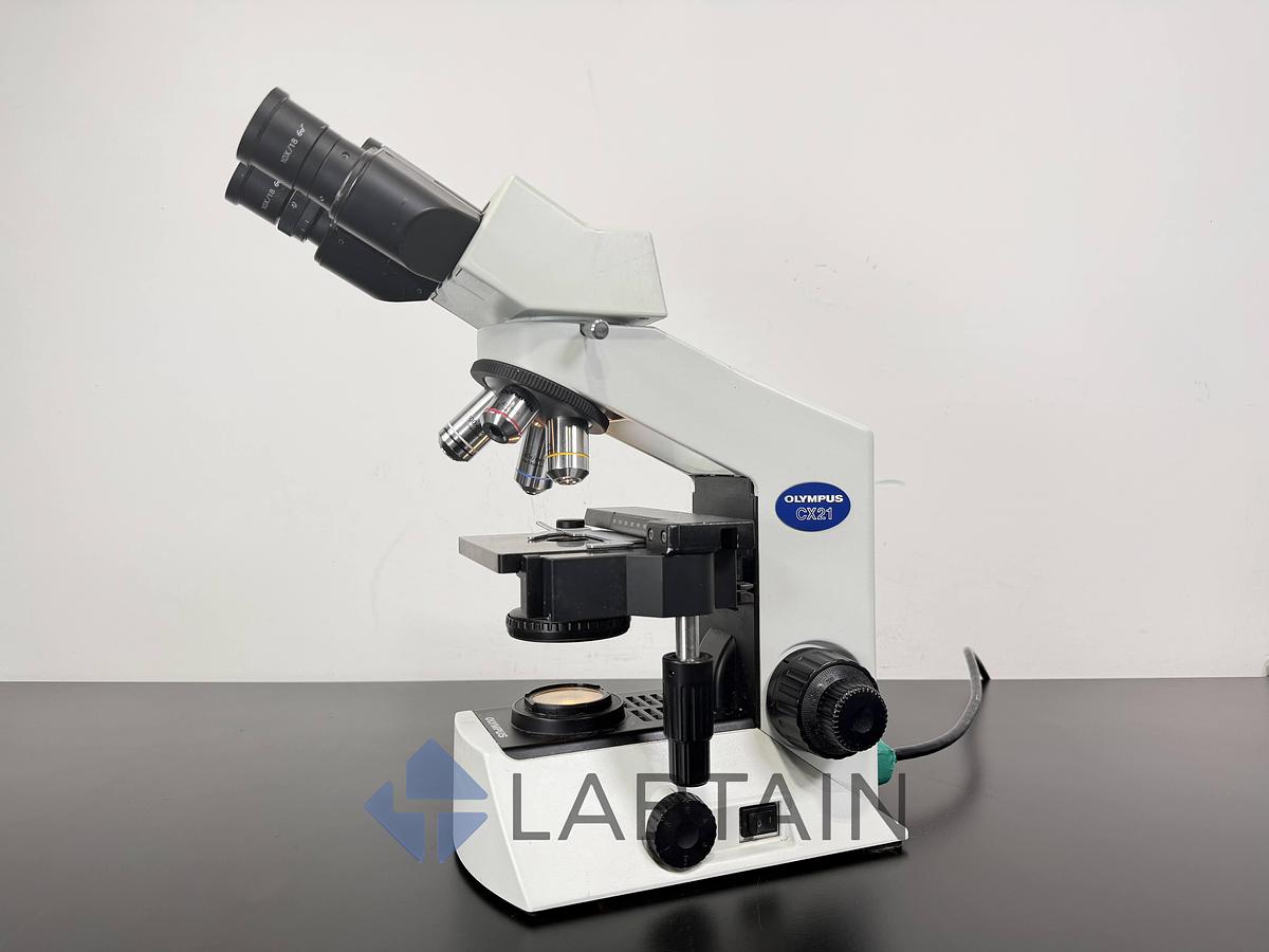 Used Olympus CX21FS1 Binocular Biological Microscope 4X 10X 40X 100X Objectives Used