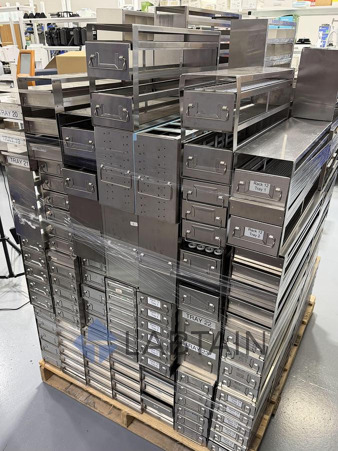 Used Assorted Mixed Lot Stainless Steel Laboratory Freezer Racks 617 lbs Used
