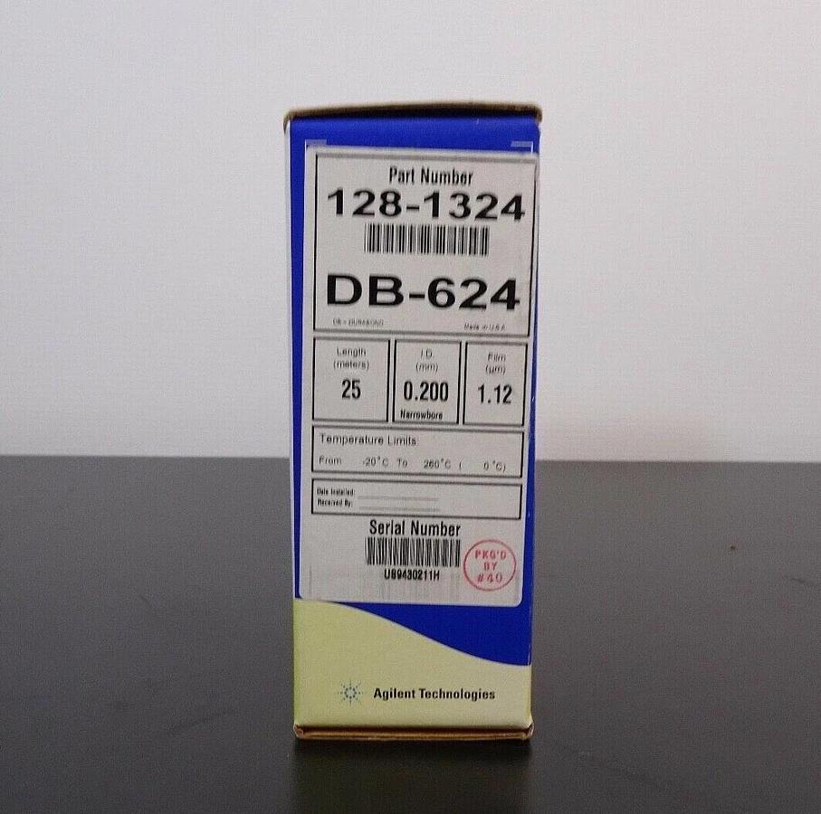 Agilent 128-1324| GC Column DB-624 25m, 0.200 I.D, 1.12µm
