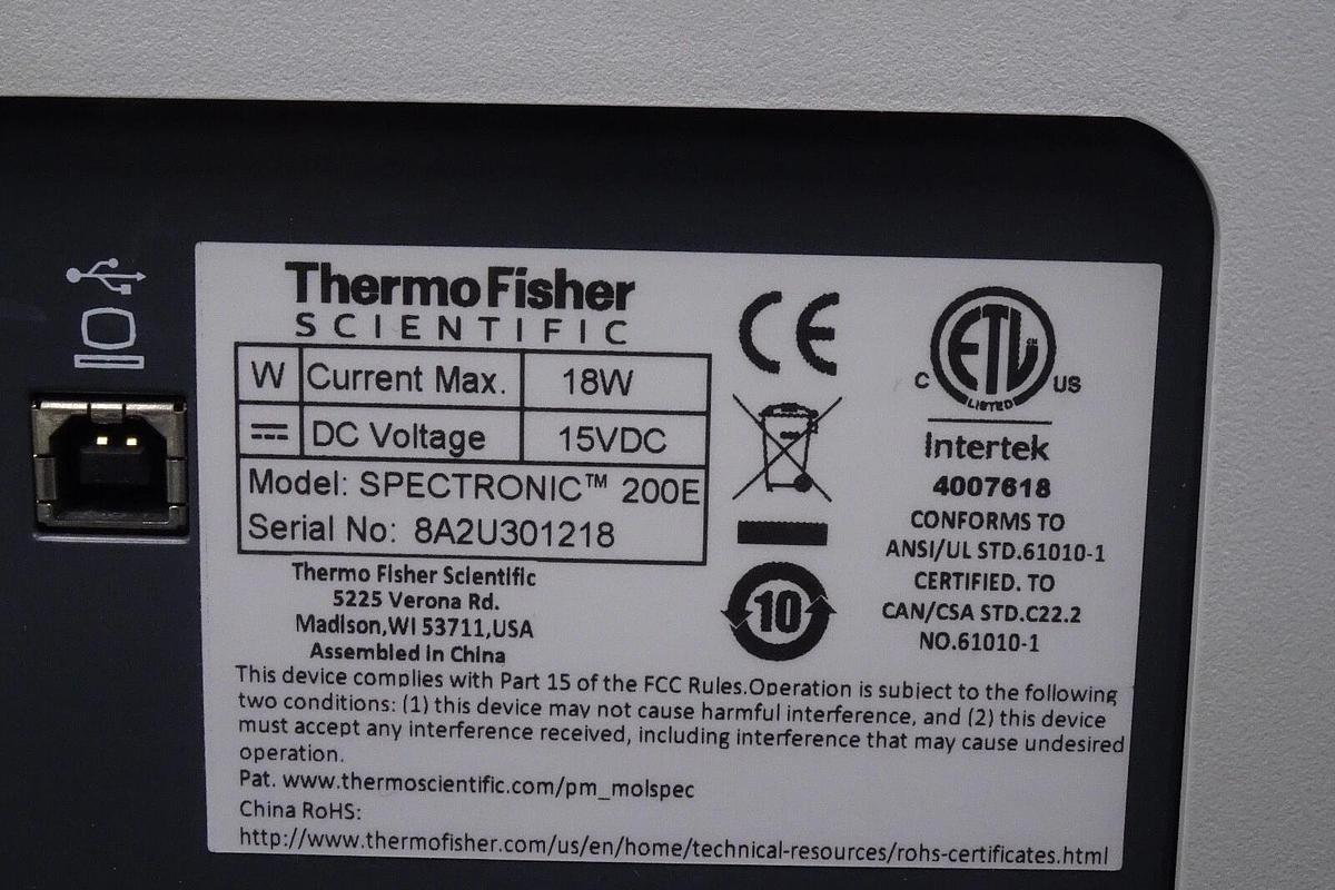 Used Thermo Scientific Spectronic 200E – Visible Spectrophotometer – Used