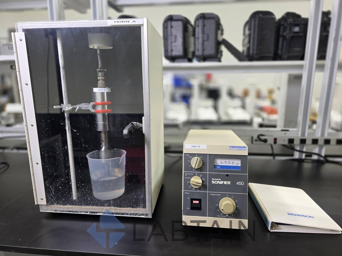 Used Branson Sonifier 450 Ultrasonic Cell Disruptor Homogenizer w/ Sound Enclosure