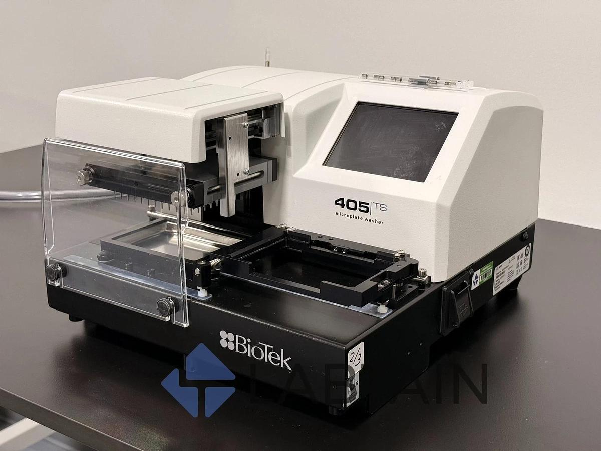 Used BioTek / Agilent 405 TS Microplate Washer w/ BioStack Stacker & Vacuum Pump – Tested