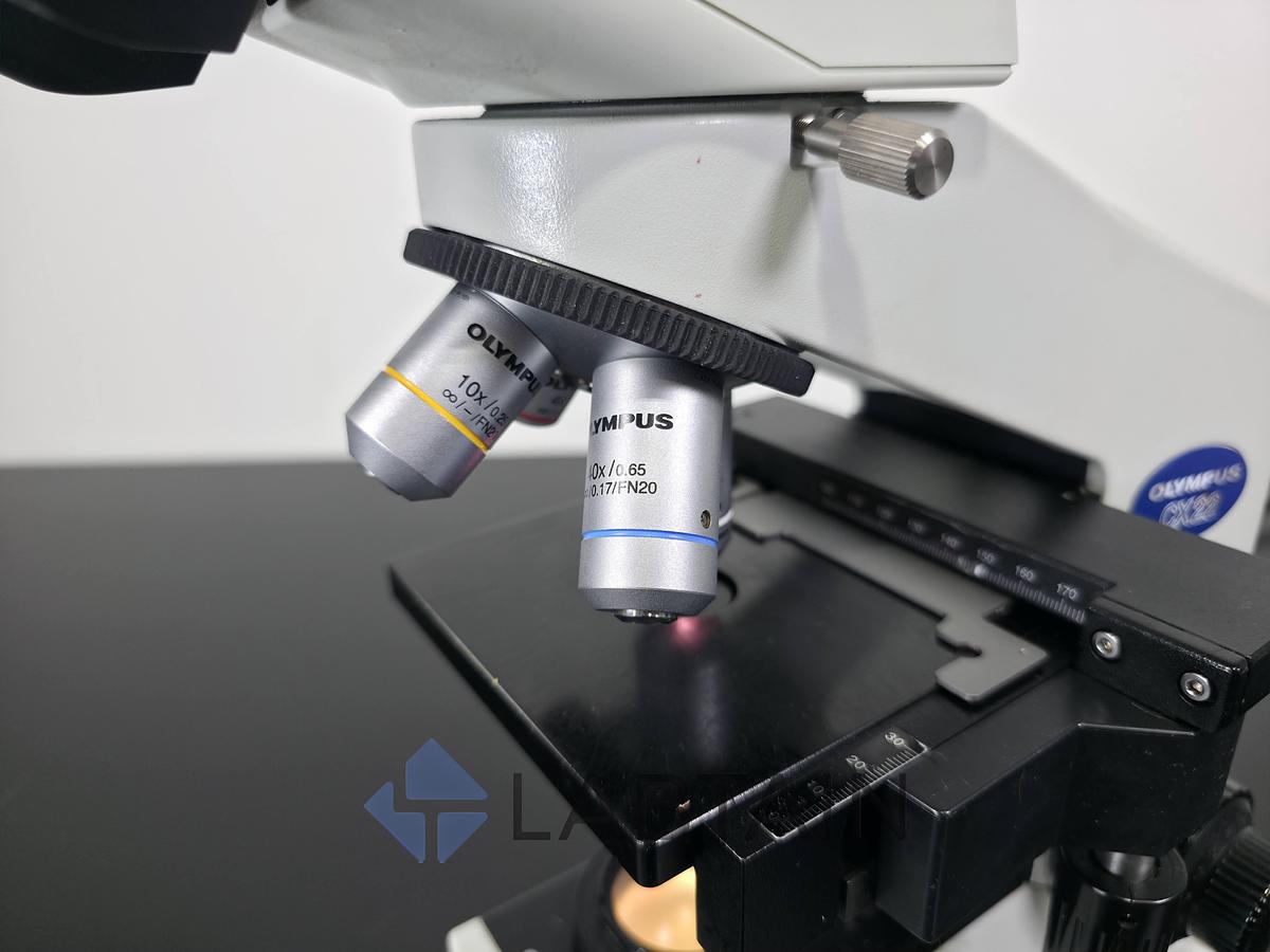 Used Olympus CX22RFS1 Binocular Biological Microscope Plan Objectives 4x-100x Used