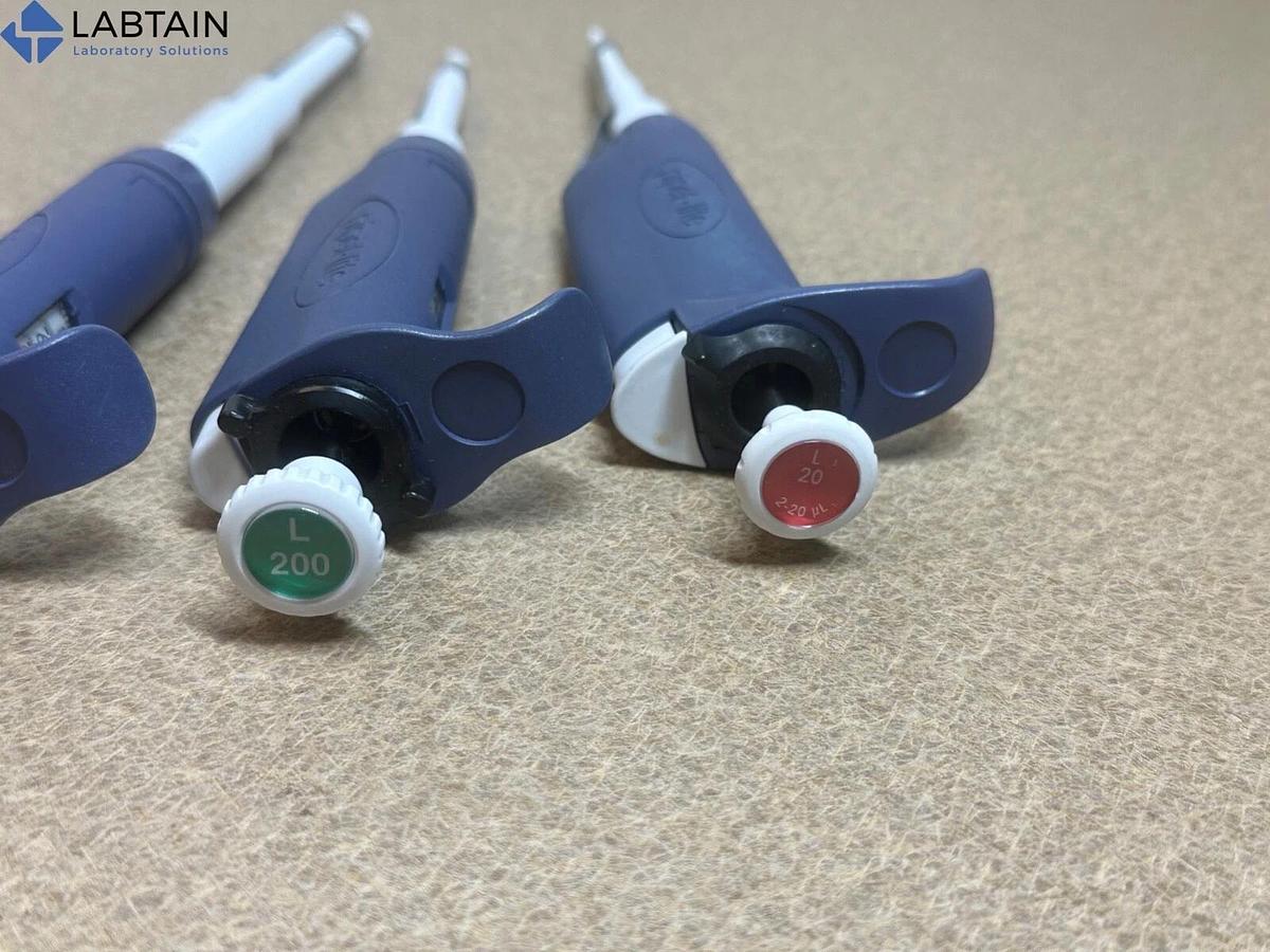 Used 3x } Rainin Pipet-Lite LTS Single Pipette Set | L1000,L200,L20 | 2uL- 1000uL