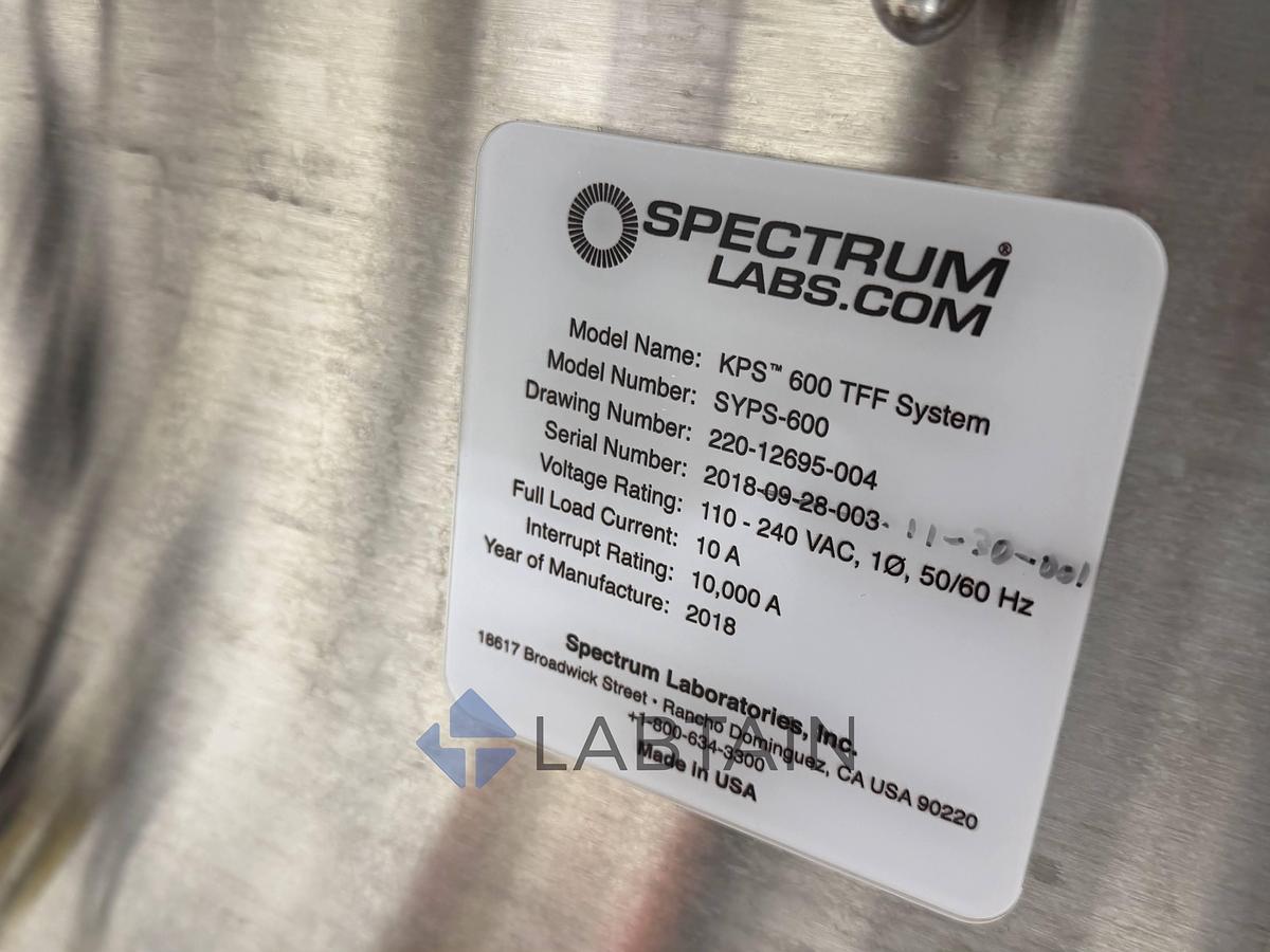 Used Repligen Spectrum KrosFlo KPS 600 TFF Perfusion System 100-2000L Bioreactor