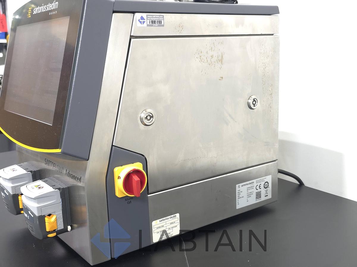 Used Sartorius Stedim SARTOFLOW Advanced Benchtop TFF Crossflow System, 10 L SS Vessel, 0.1–2.1 m², Used/Inspected