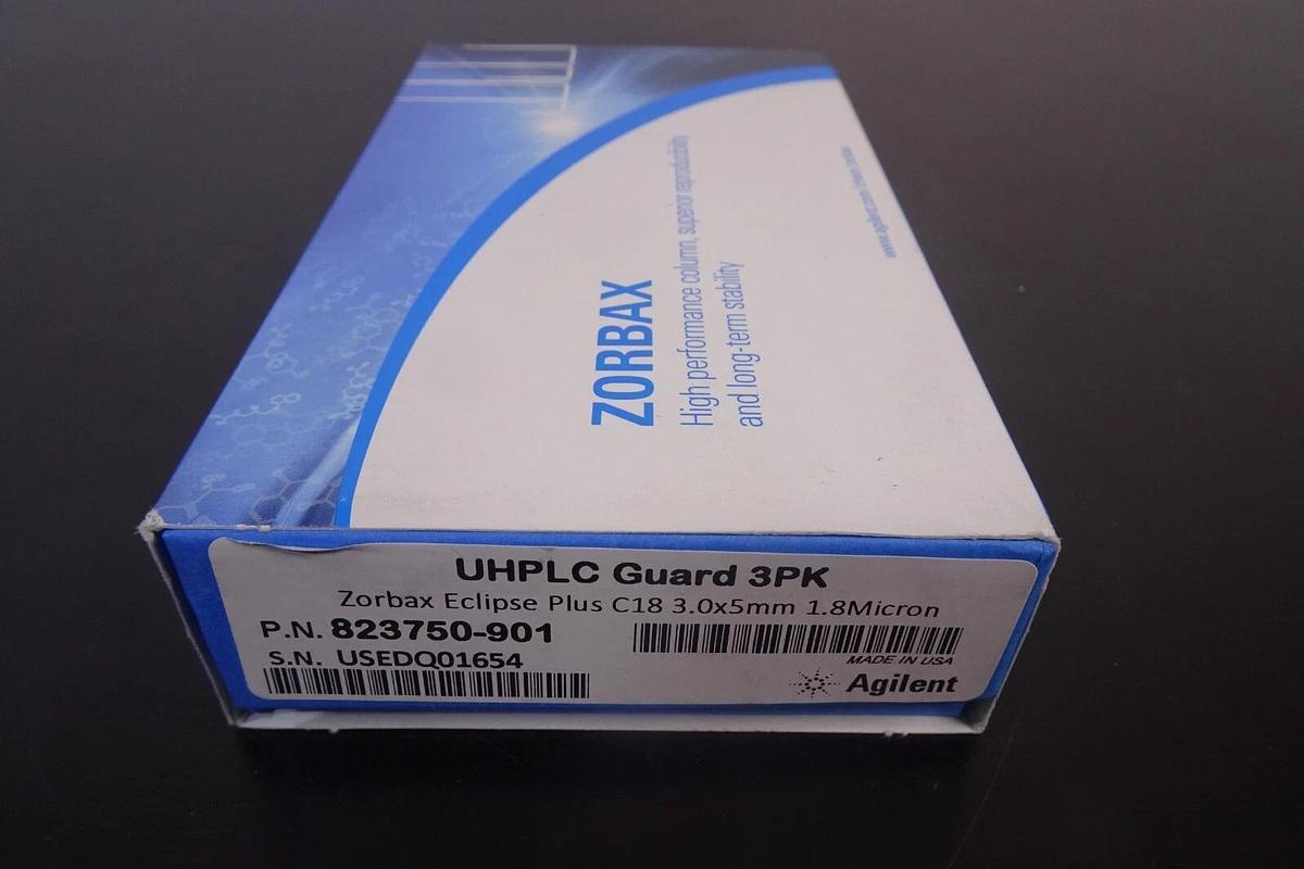 ZORBAX UHPLC Guard Cartridges 3PK – Eclipse Plus C18, 3.0 × 5 mm, 1.8 µm – 823750-901 – New/Open-Box