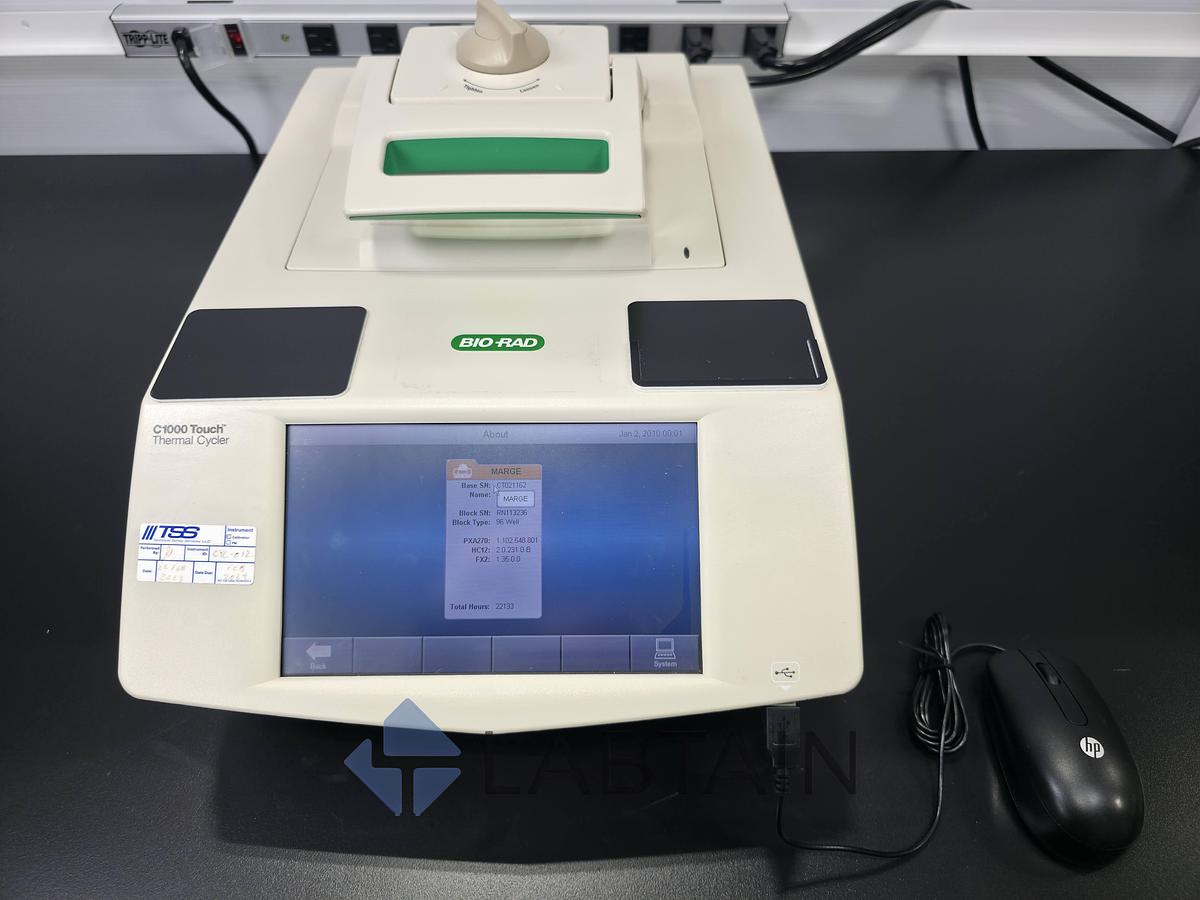 Used Bio-Rad C1000 Touch Thermal Cycler with 96-Well Fast Reaction Module RN113236 - 22,133 Total Run Hours - Tested & Functional