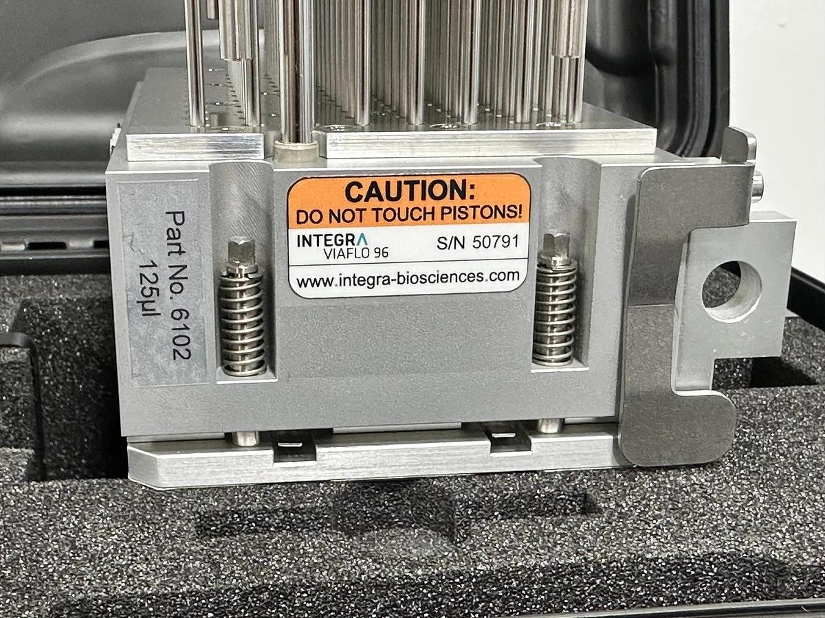 Used Integra VIAFLO 96 Pipetting Head – 96 Channel 125 µL – P/N 6102 – S/N 50791 – Tested