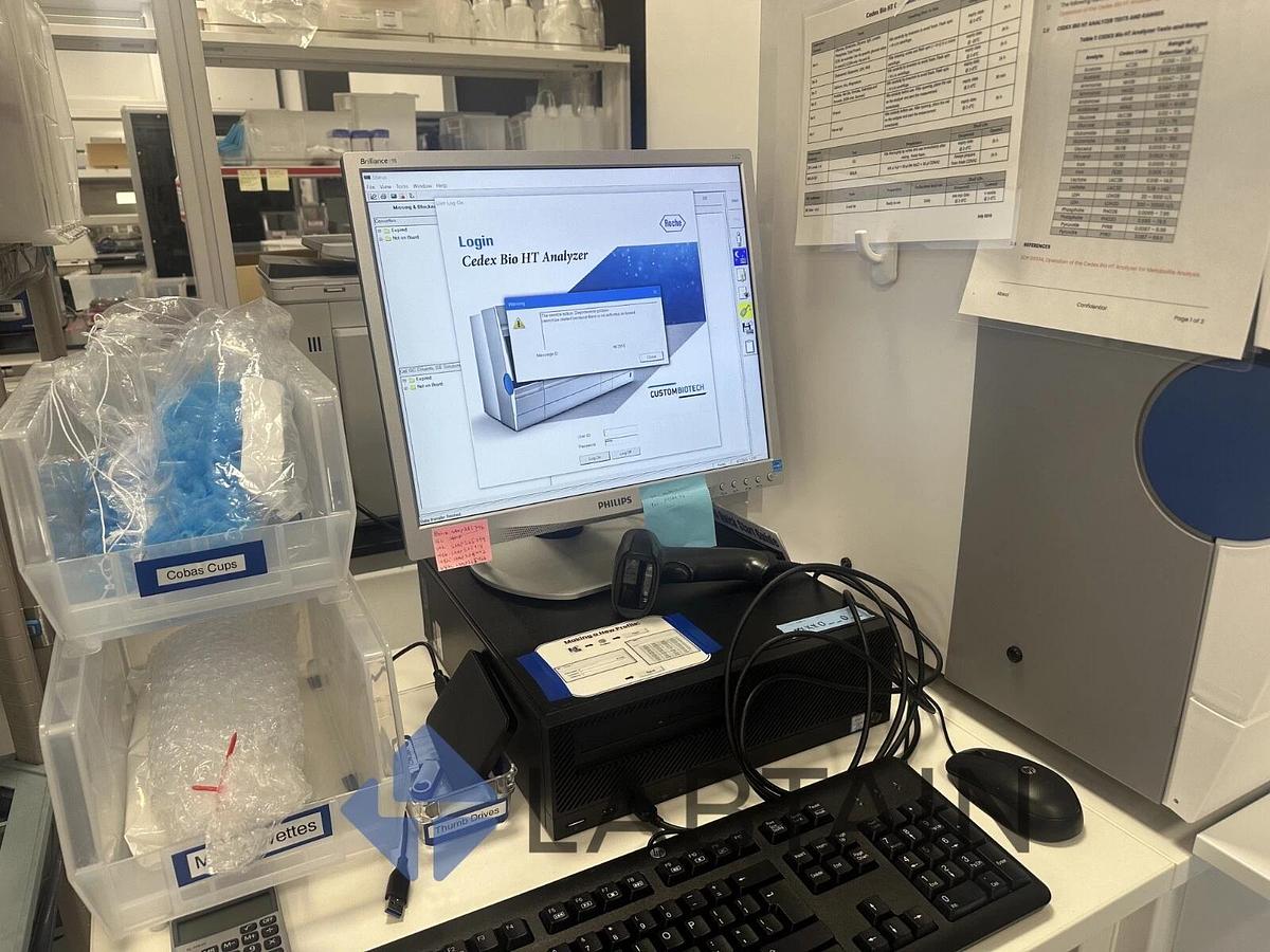 Used Roche Cedex Bio HT Analyzer – w/ Software, Table & UPS – Excellent Condition – S/N 620134 – Tested