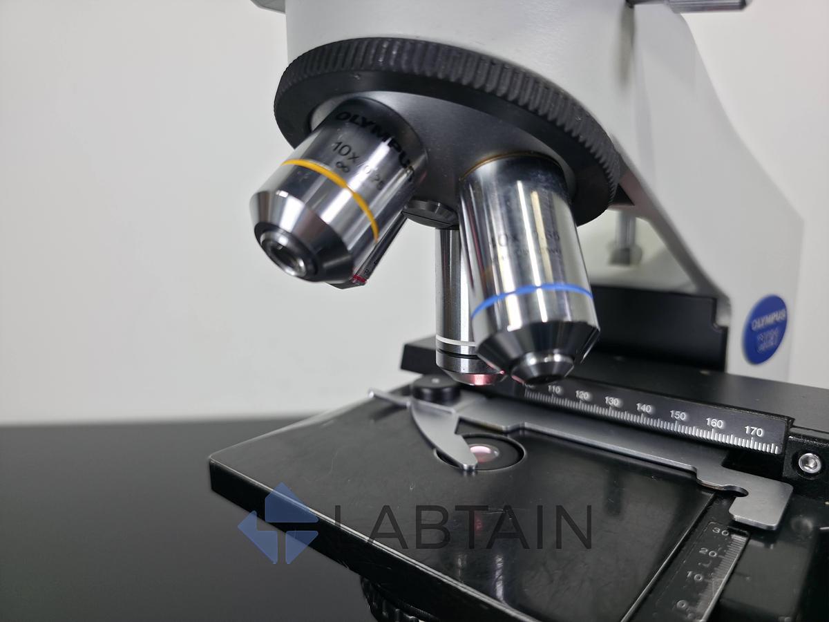 Used Olympus CX21FS1 Binocular Biological Microscope | 4X, 10X, 40X, 100X Objectives | Used