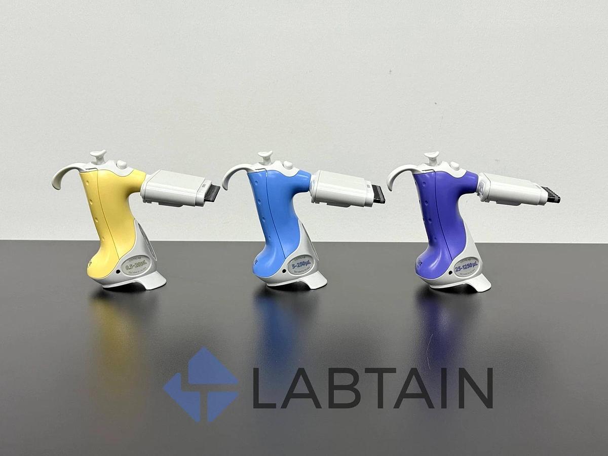 Used VistaLab Ovation M 8-Channel Electronic Pipetts - Models M-50, M-250, M-1250