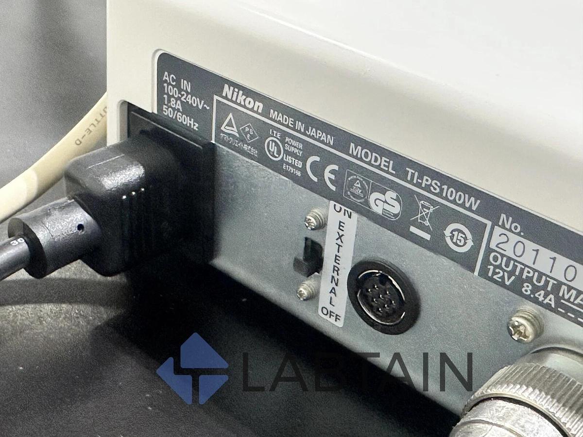 Used Nikon Ti-S/L100 Inverted Research Phase Contrast Microscope – 4 Objectives – Powers On – Good Condition