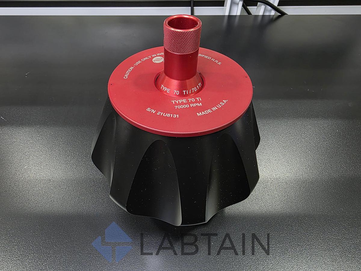Used Beckman Coulter Type 70 Ti Fixed-Angle Titanium Ultracentrifuge Rotor — 70,000 RPM, 8 × 39 mL, with Lid, OptiSeal/Quick-Seal Spacers & Spinkote (Cat #337922) — Used/Inspected