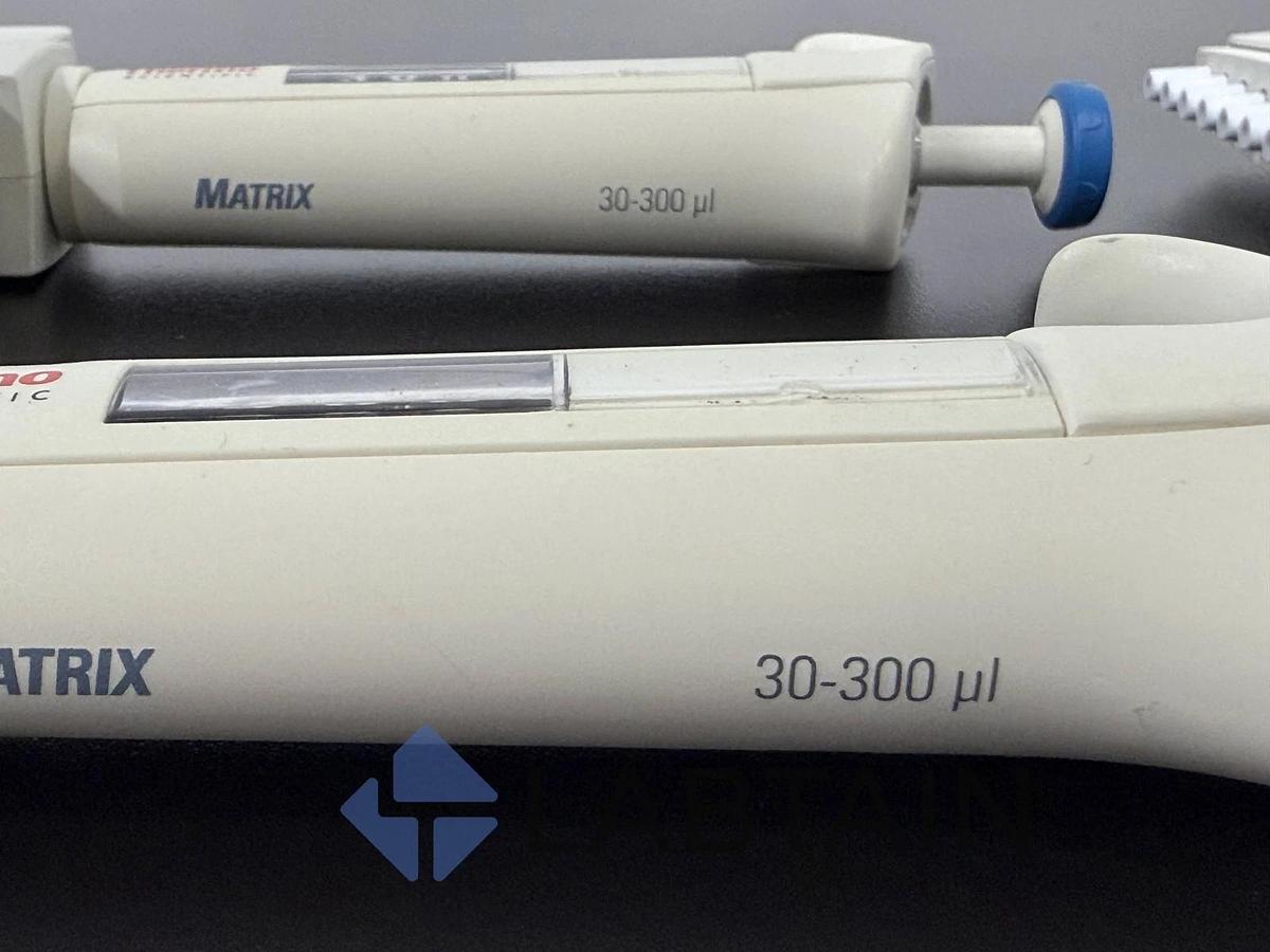 Used Thermo Scientific Finnpipette Multichannel Pipette Lot - 5-50ul and 30-300ul