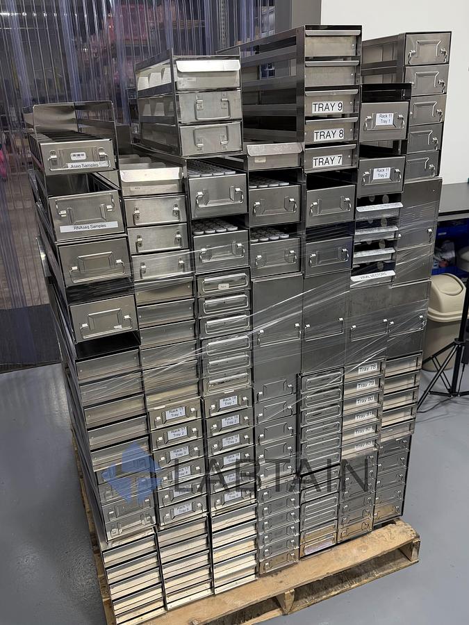 Used Assorted Mixed Lot Stainless Steel Laboratory Freezer Racks 617 lbs Used
