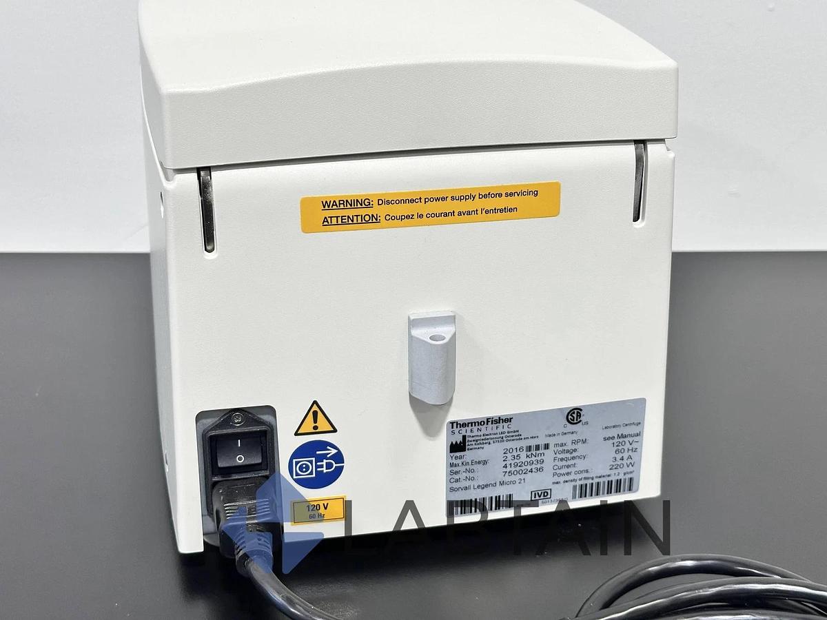 Used Thermo Fisher Scientific Sorvall Legend Micro 21 – High-Speed Laboratory Microcentrifuge – Excellent Condition